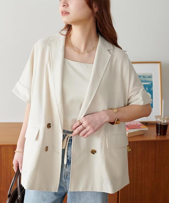 Amazon.co.jp: [Discoat] [ディスコート] リネンライク半袖シャツ